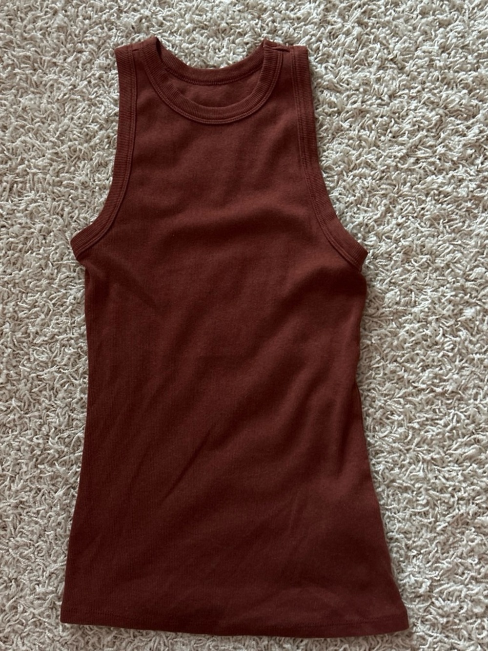 a new day Women’s XS Dark Orange Ribbed Tank Top